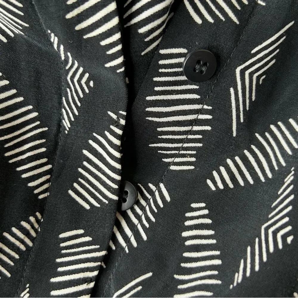 Whistles Courtney Geo Printed Dress Black and White Size 8